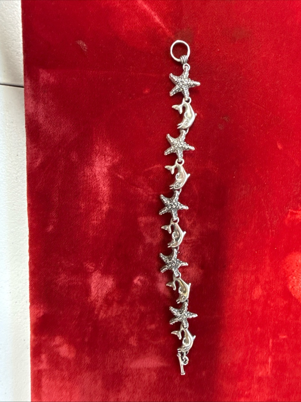Sterling Silver Starfish and Dolphin Bracelet - Silver 925